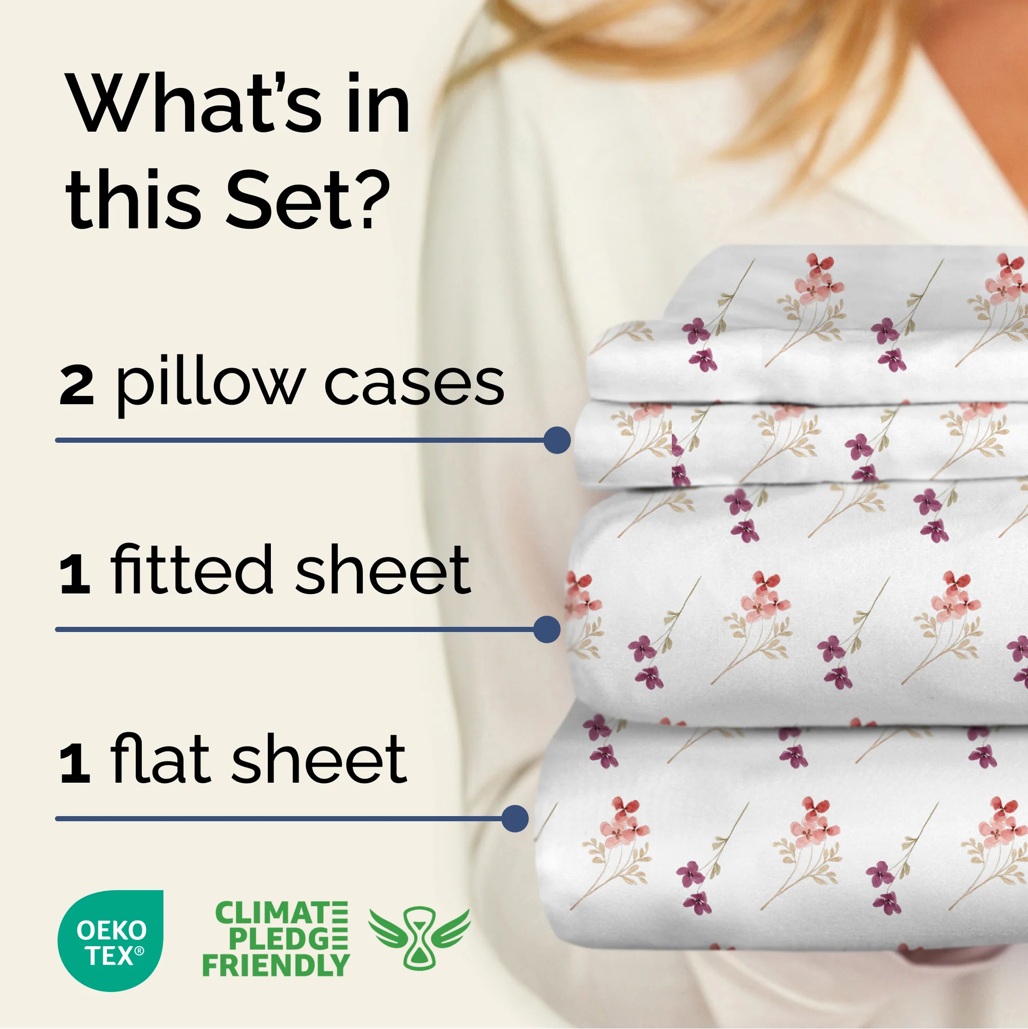 4 Piece Floral Sheet Set - Image 22