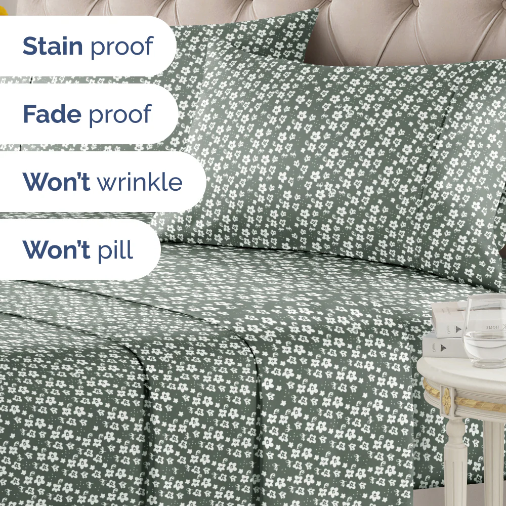 4 Piece Floral Sheet Set - Image 64