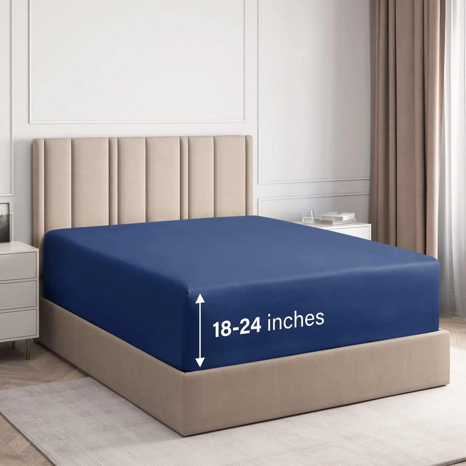 Cotton 400 Thread Count Deep Pocket Single Fitted Sheet - Image 30