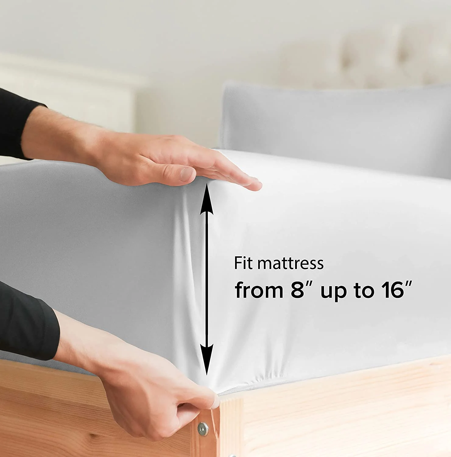 Cotton 400 Thread Count Standard Single Fitted Sheet - Image 17
