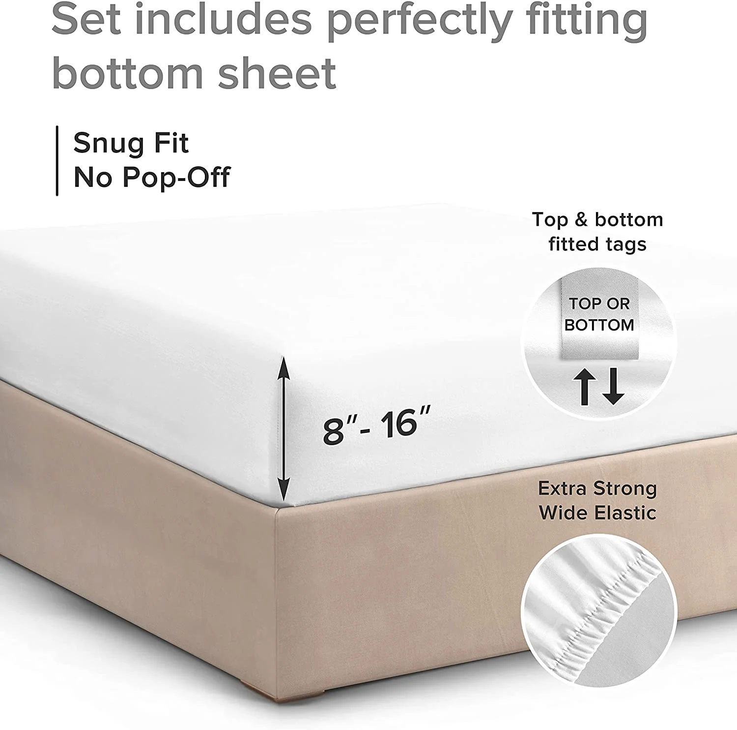 Cotton 400 Thread Count Standard Single Fitted Sheet - Image 18