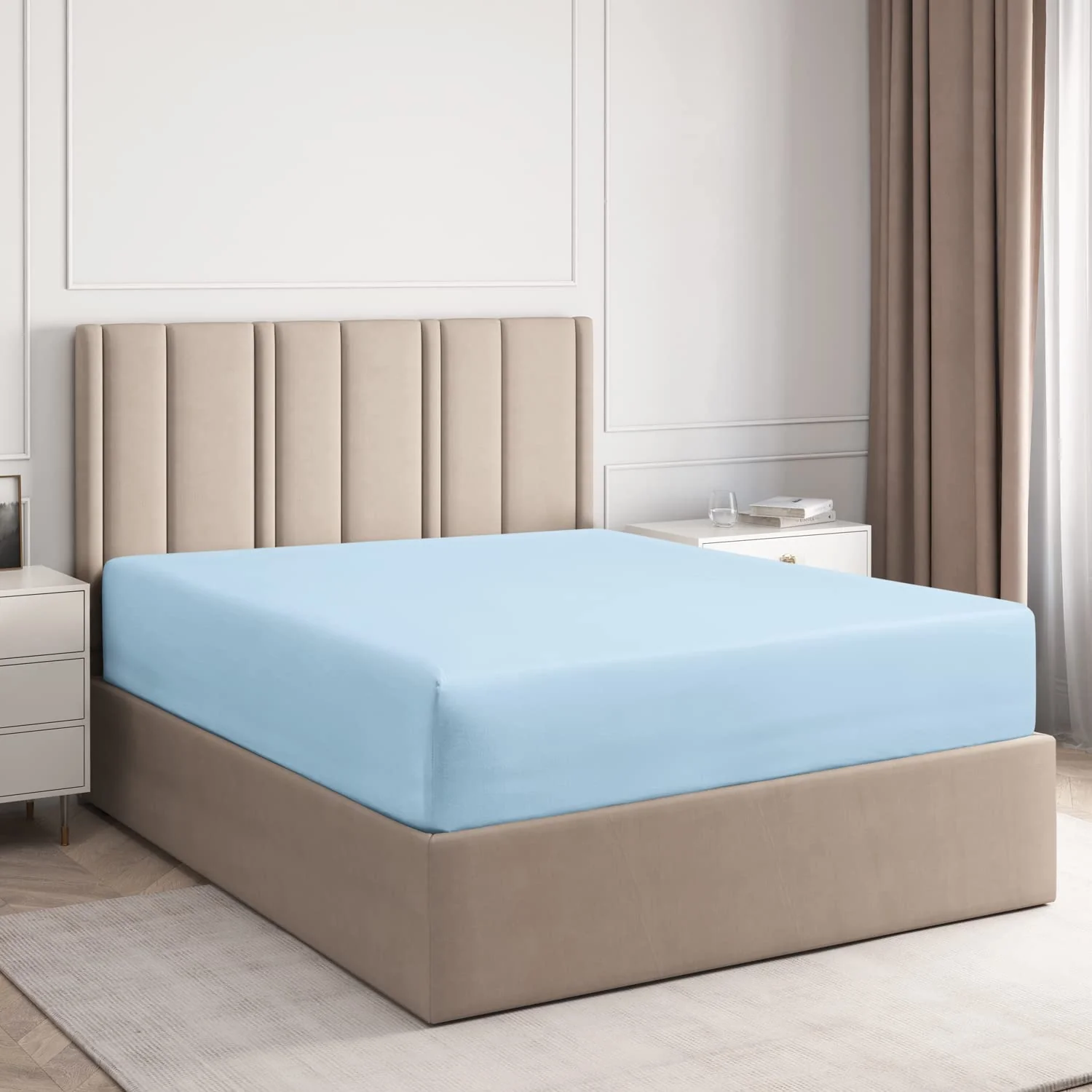 Cotton 400 Thread Count Standard Single Fitted Sheet - Image 27