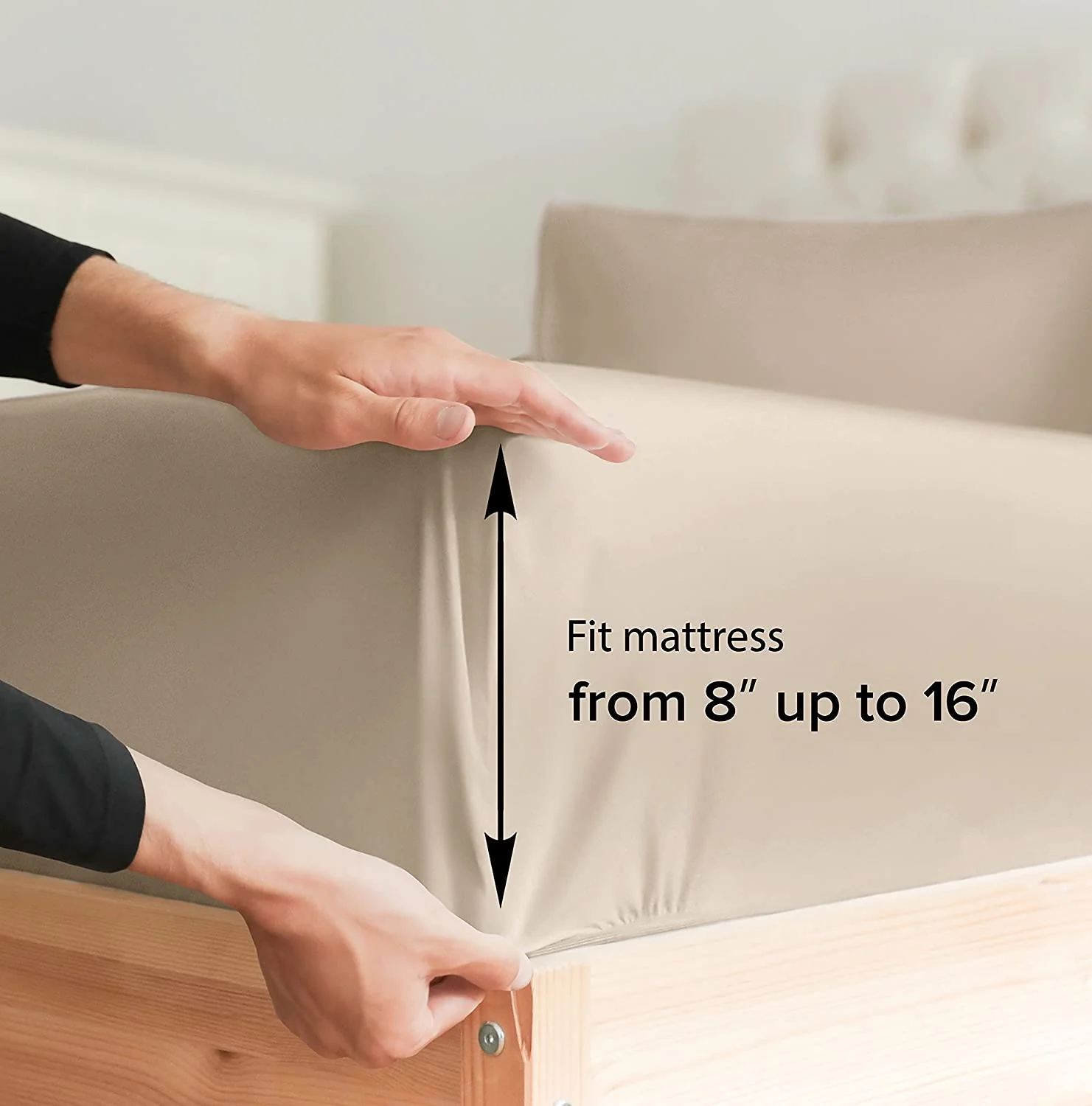 Cotton 400 Thread Count Standard Single Fitted Sheet - Image 3