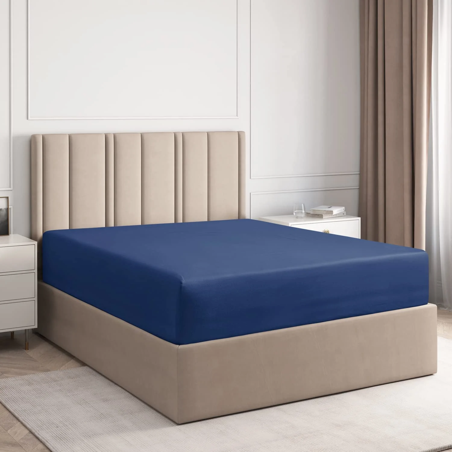Cotton 400 Thread Count Standard Single Fitted Sheet - Image 30