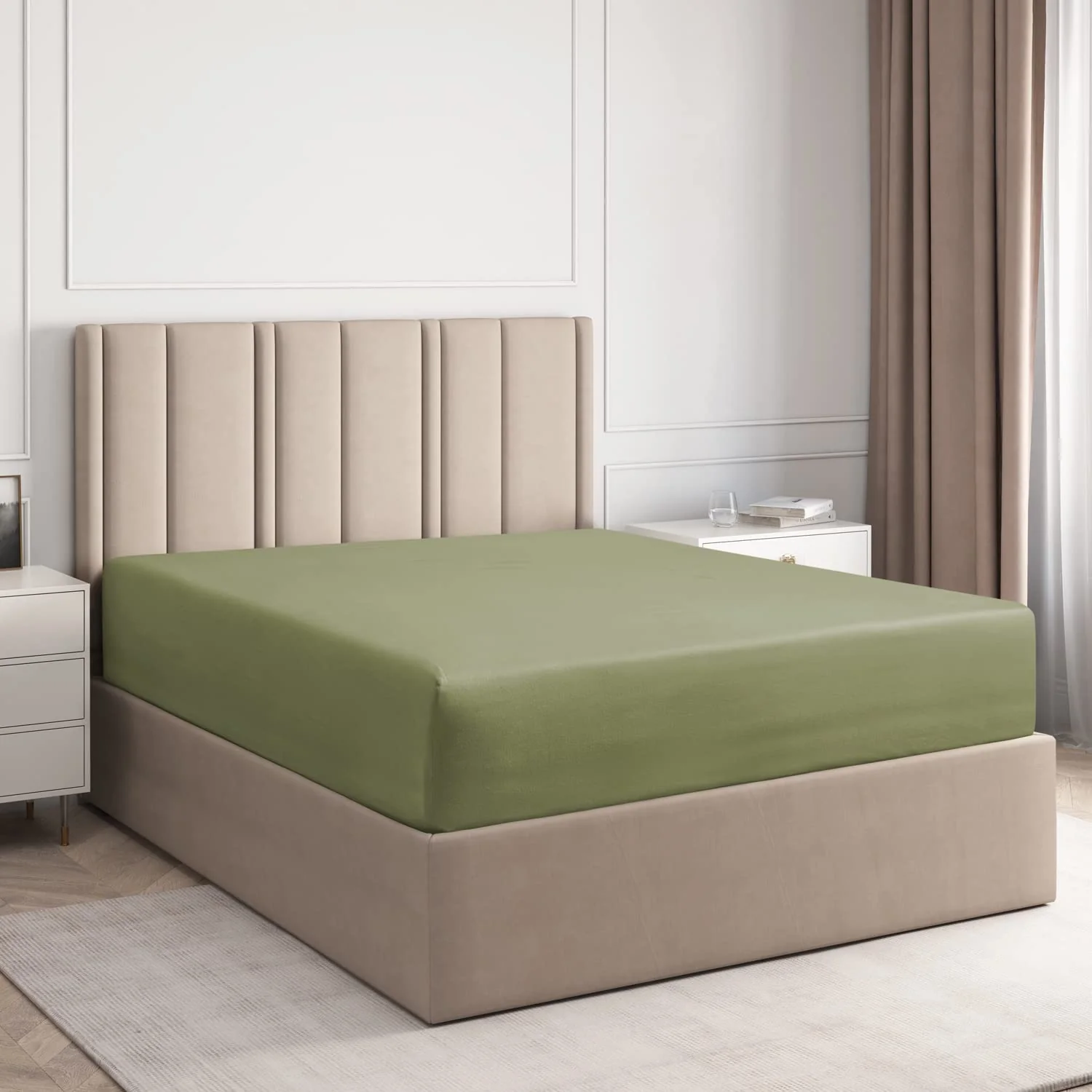Cotton 400 Thread Count Standard Single Fitted Sheet - Image 33