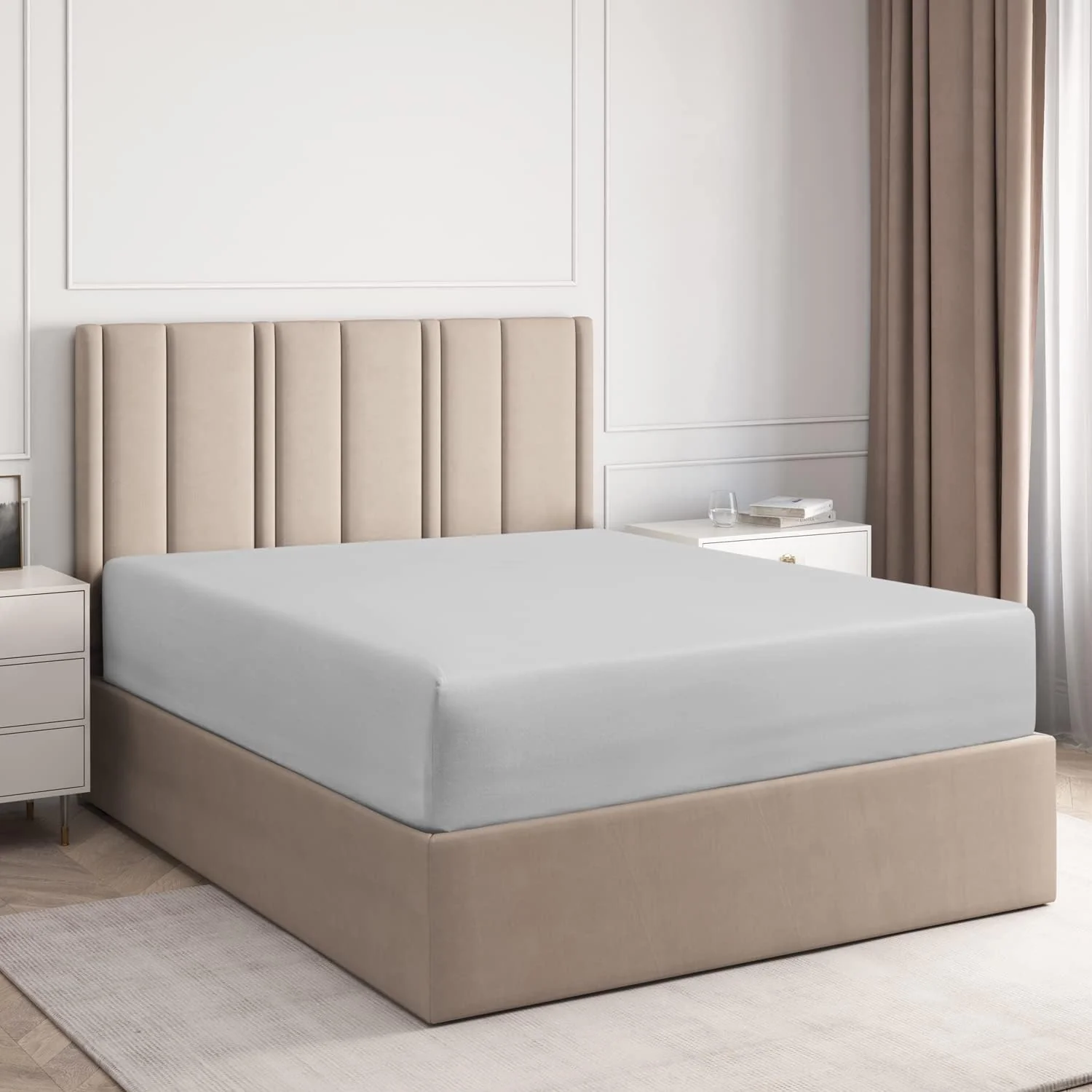 Cotton 400 Thread Count Standard Single Fitted Sheet - Image 36