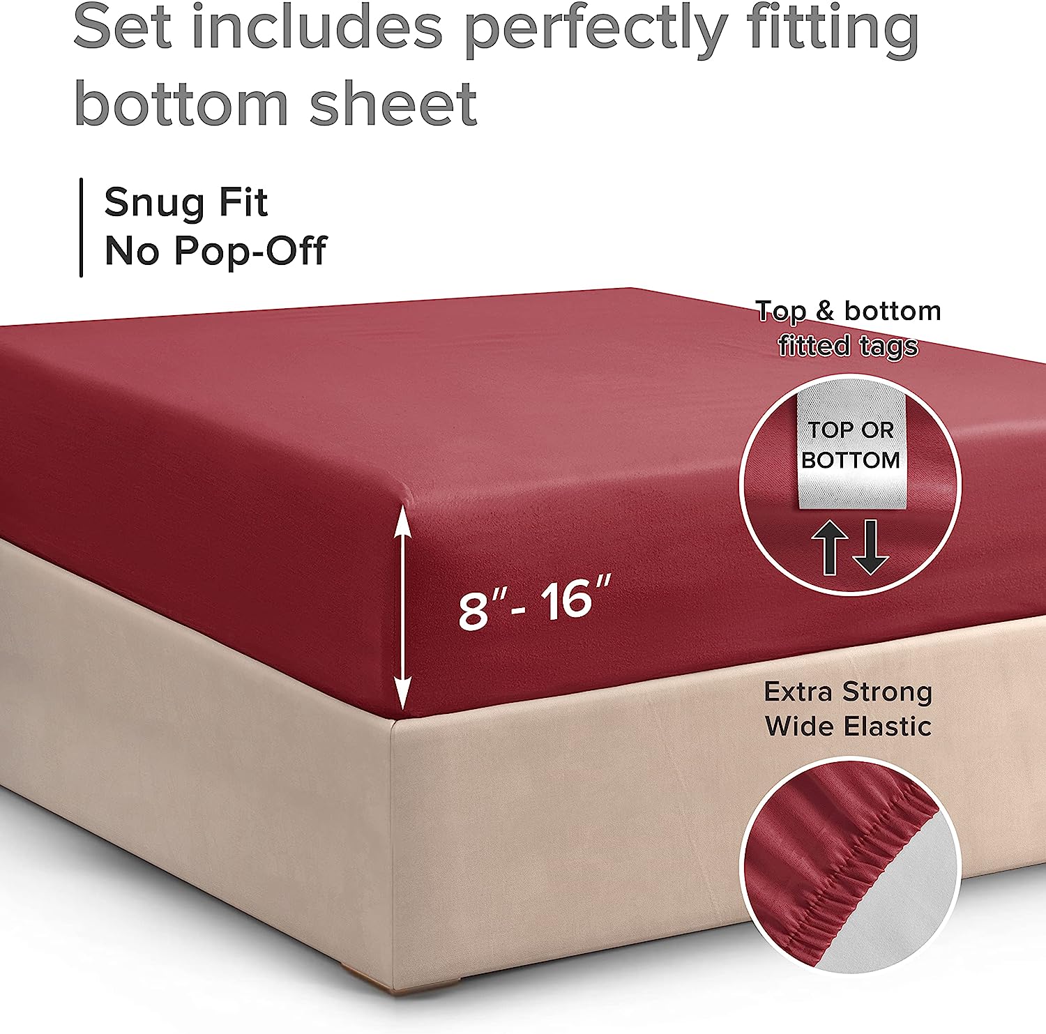 Cotton 400 Thread Count Standard Single Fitted Sheet - Image 39