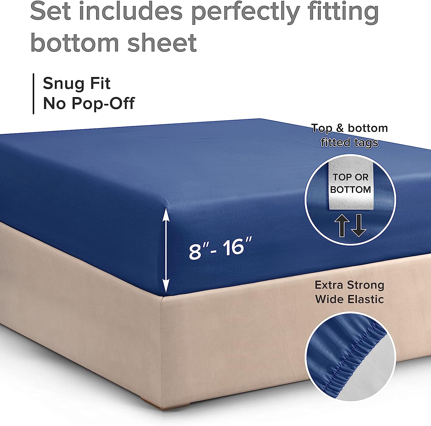Cotton 400 Thread Count Standard Single Fitted Sheet - Image 43