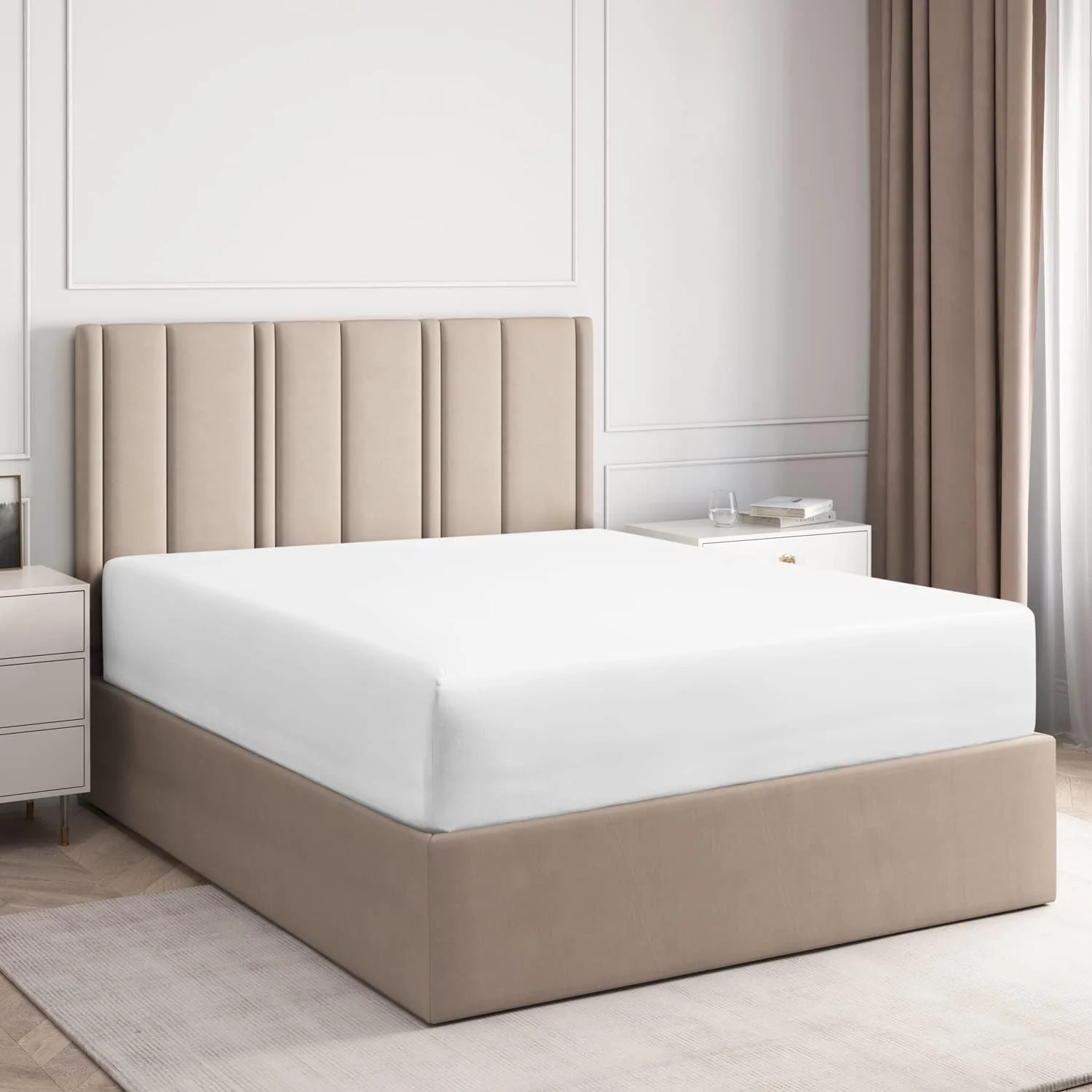 Cotton 400 Thread Count Standard Single Fitted Sheet - Image 51