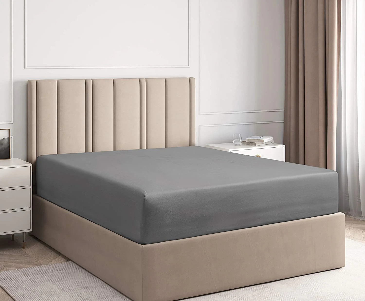Cotton 400 Thread Count Standard Single Fitted Sheet - Image 7