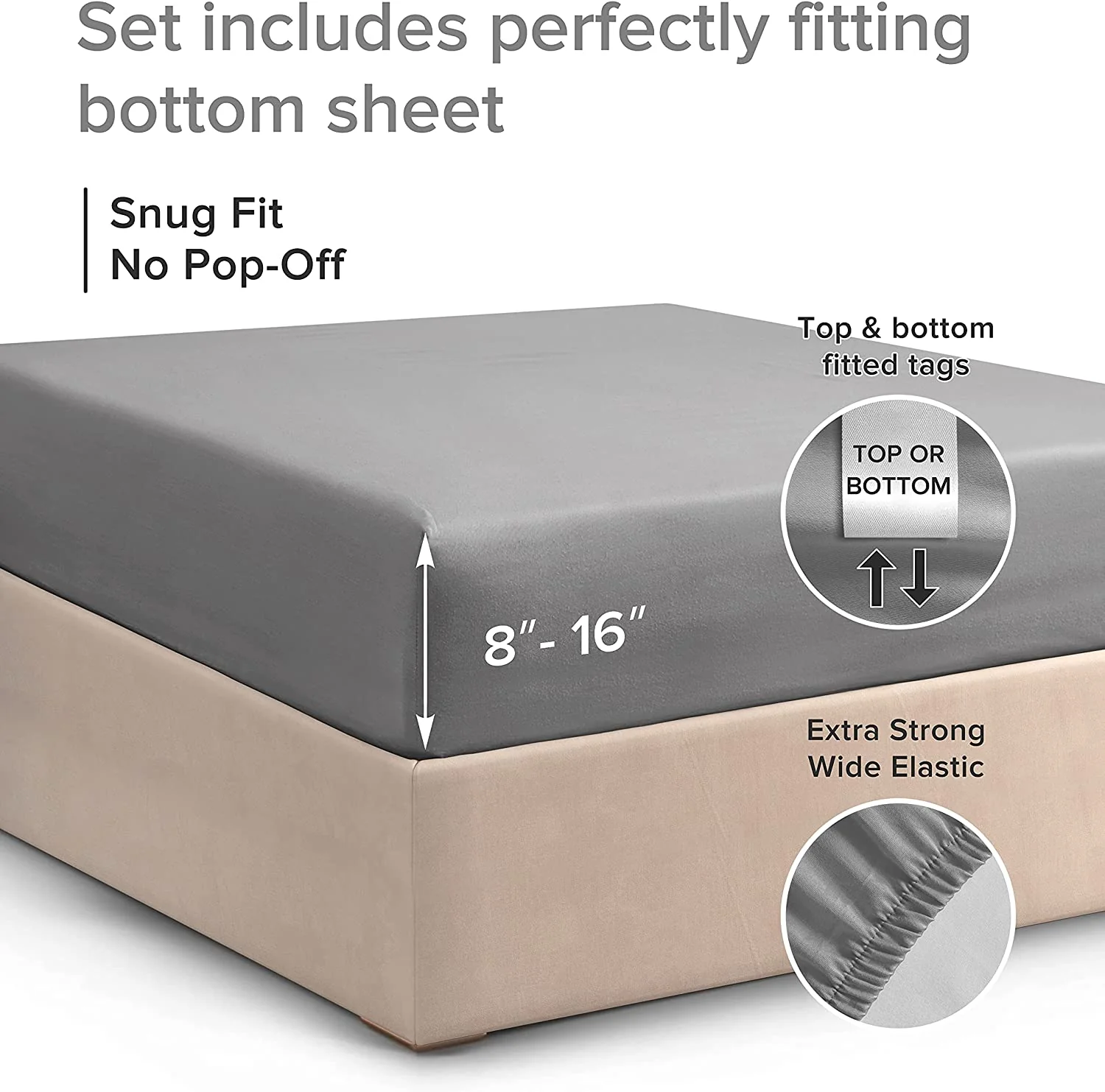 Cotton 400 Thread Count Standard Single Fitted Sheet - Image 9