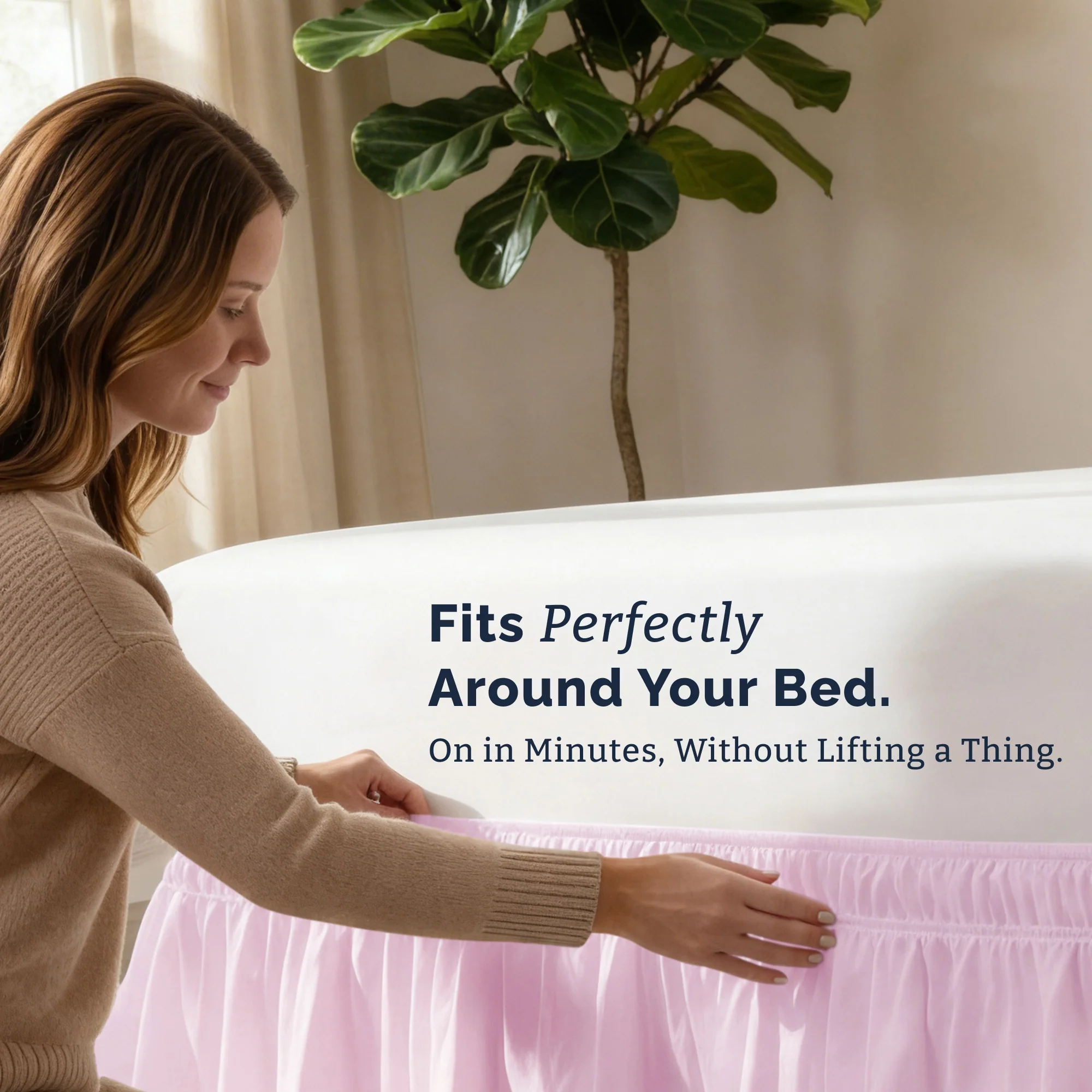 Ruffled Elastic Wrap Around Bedskirt - Image 58