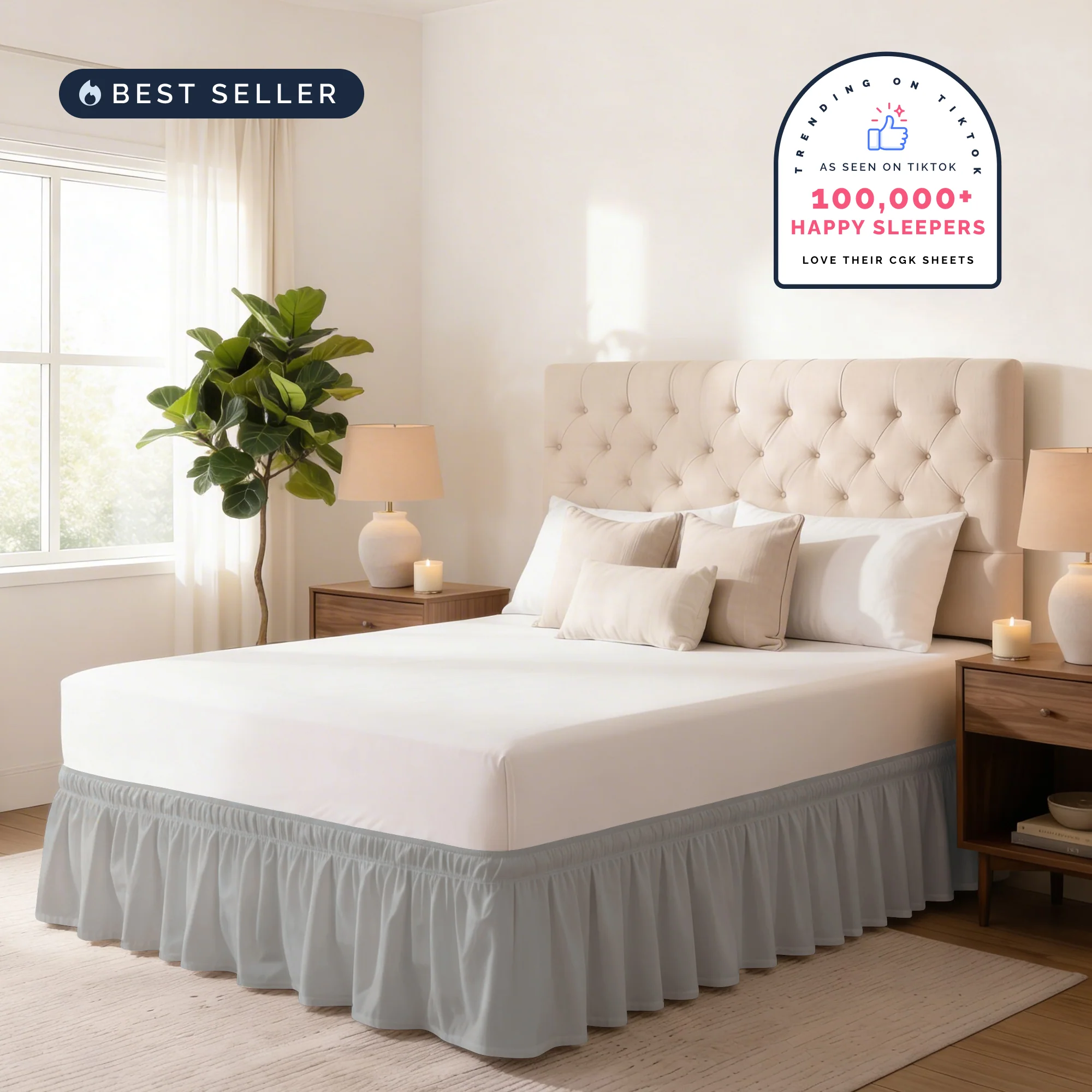 Ruffled Elastic Wrap Around Bedskirt - Image 5