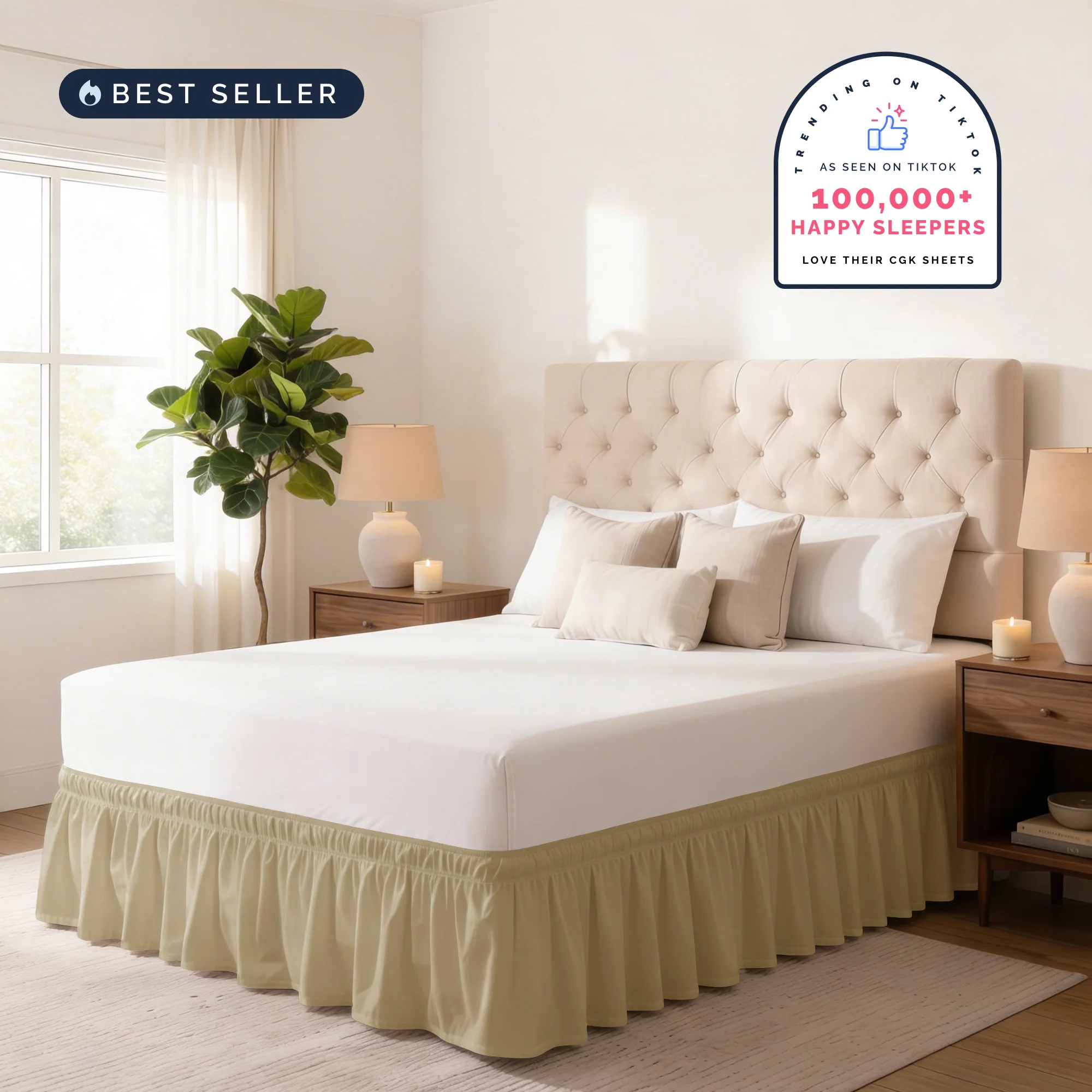 Ruffled Elastic Wrap Around Bedskirt - Image 3