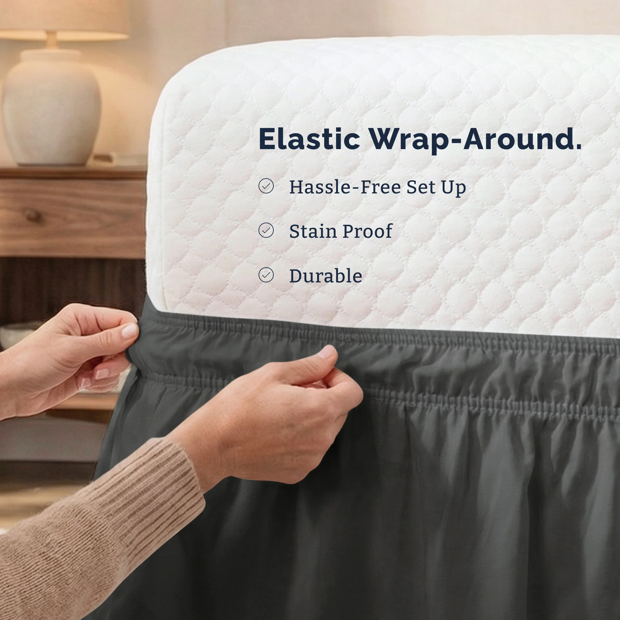 Ruffled Elastic Wrap Around Bedskirt - Image 119