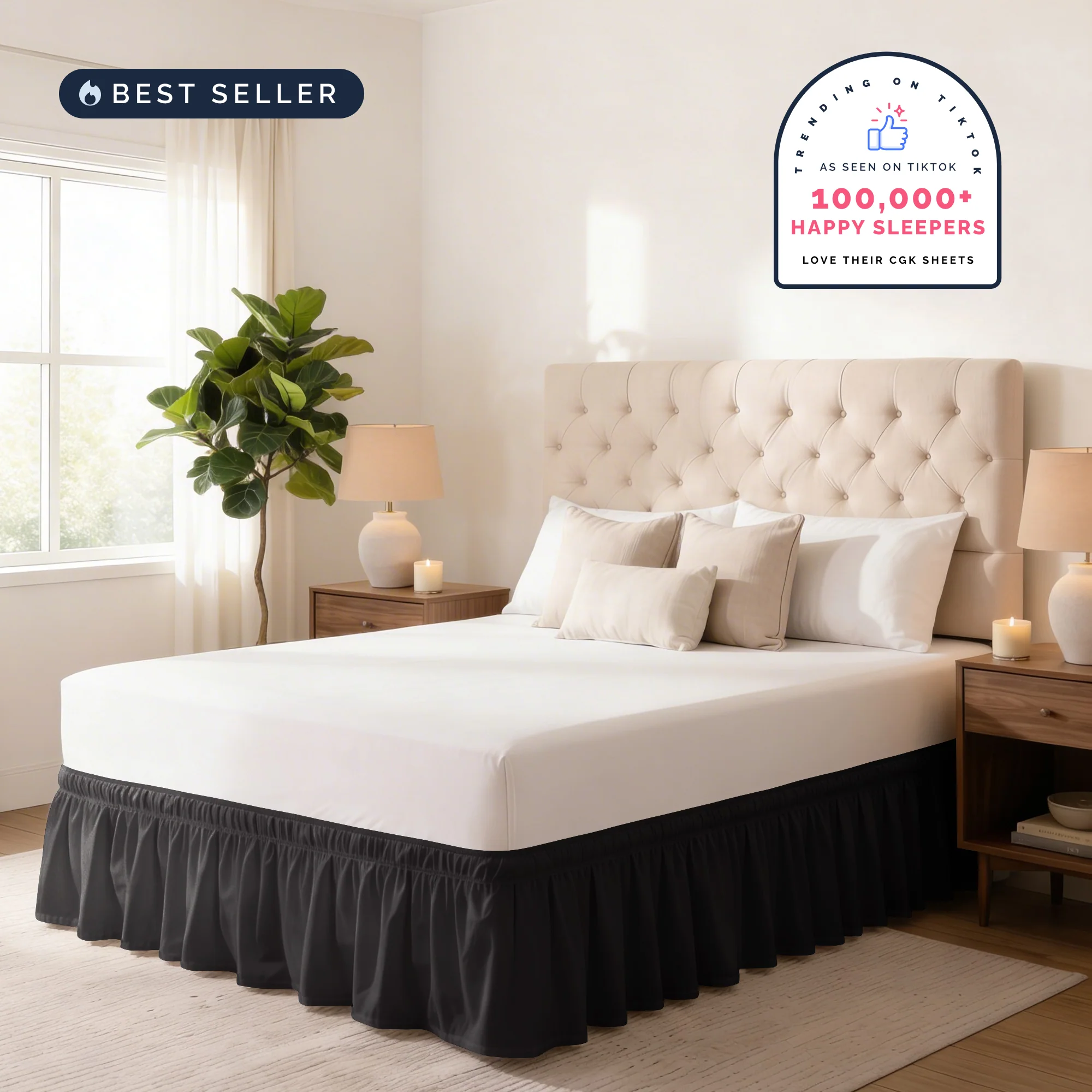 Ruffled Elastic Wrap Around Bedskirt - Image 9