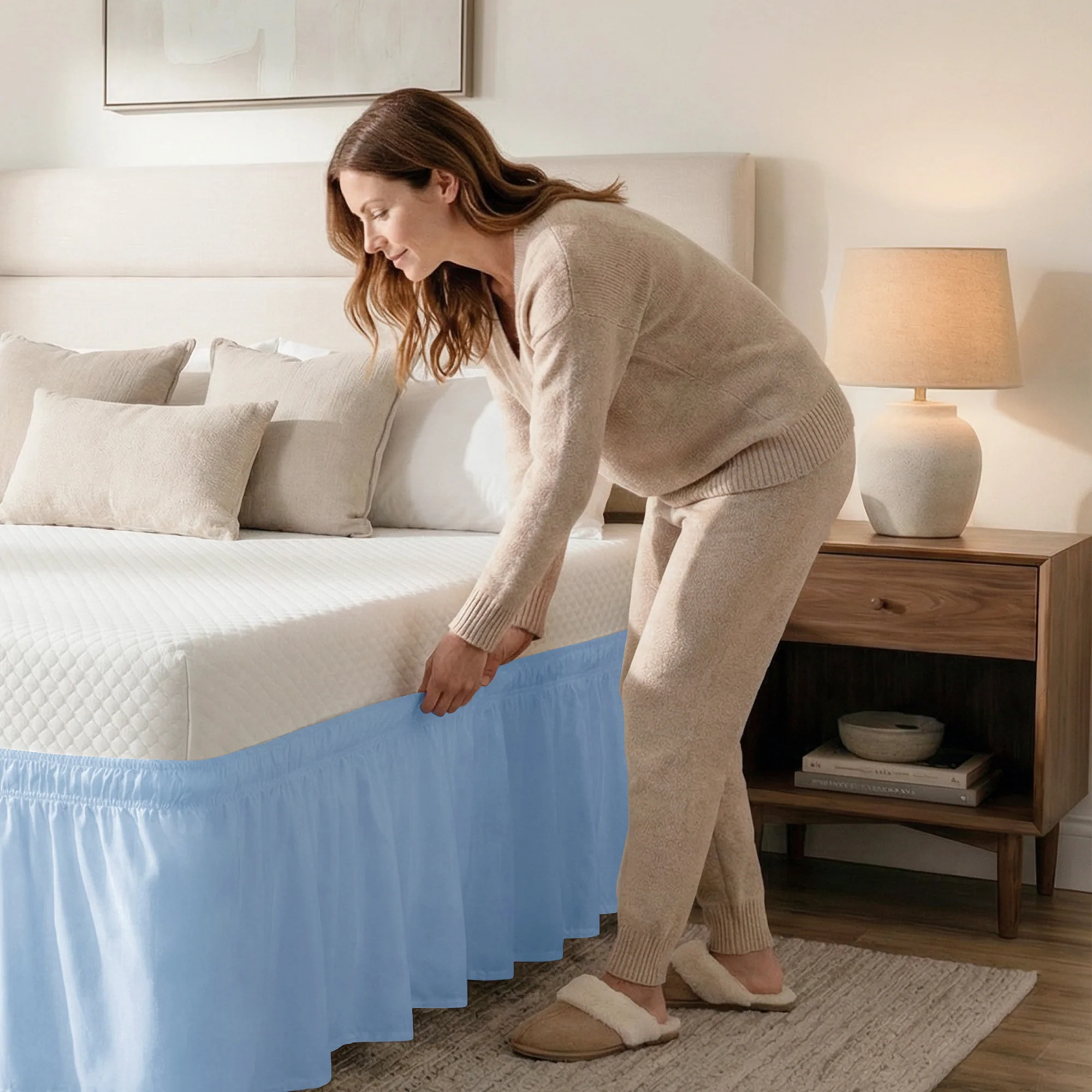 Ruffled Elastic Wrap Around Bedskirt - Image 106