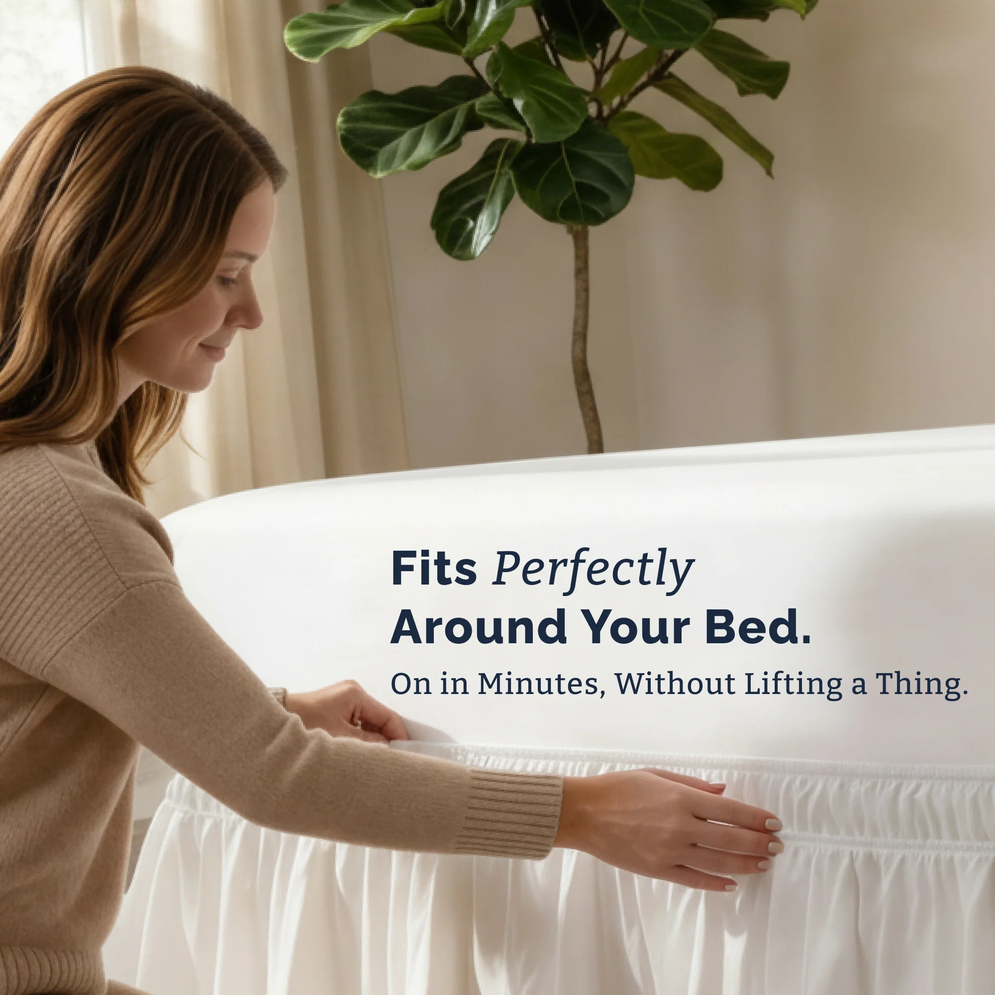 Ruffled Elastic Wrap Around Bedskirt - Image 100