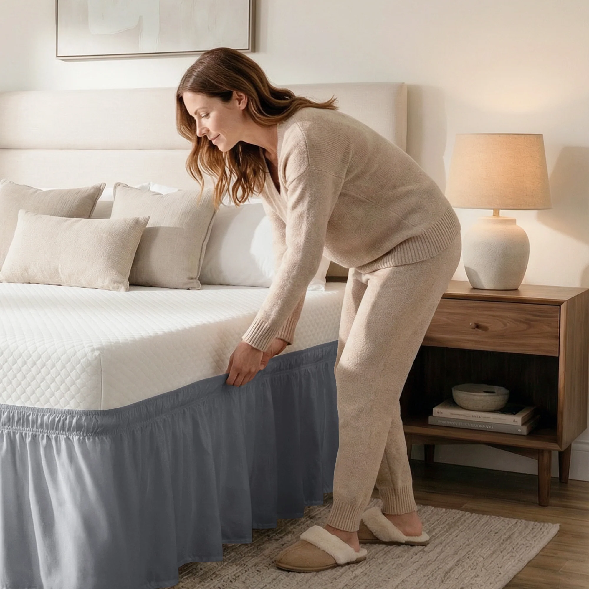 Ruffled Elastic Wrap Around Bedskirt - Image 91