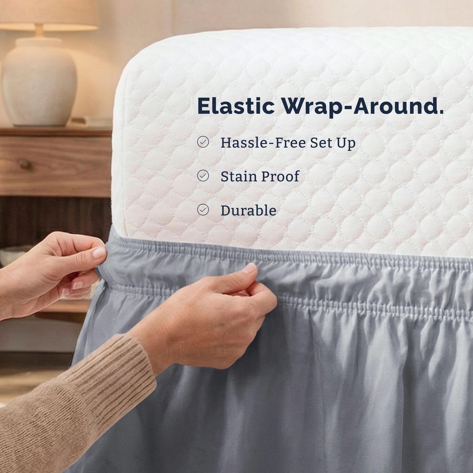 Ruffled Elastic Wrap Around Bedskirt - Image 90