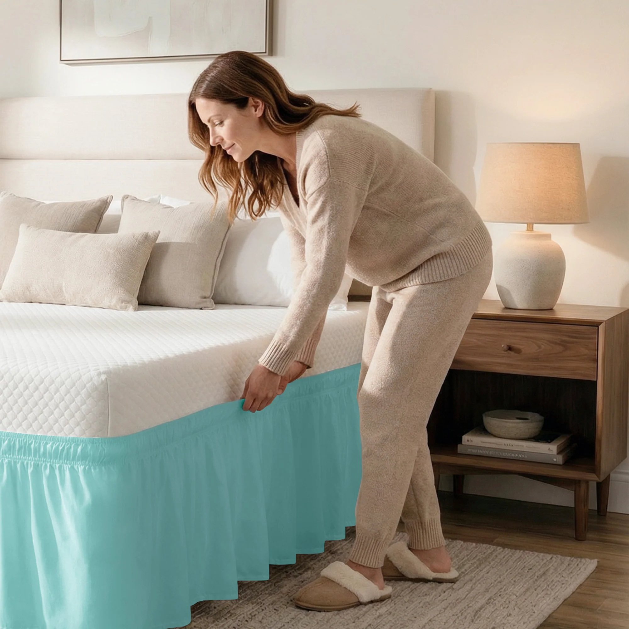 Ruffled Elastic Wrap Around Bedskirt - Image 89