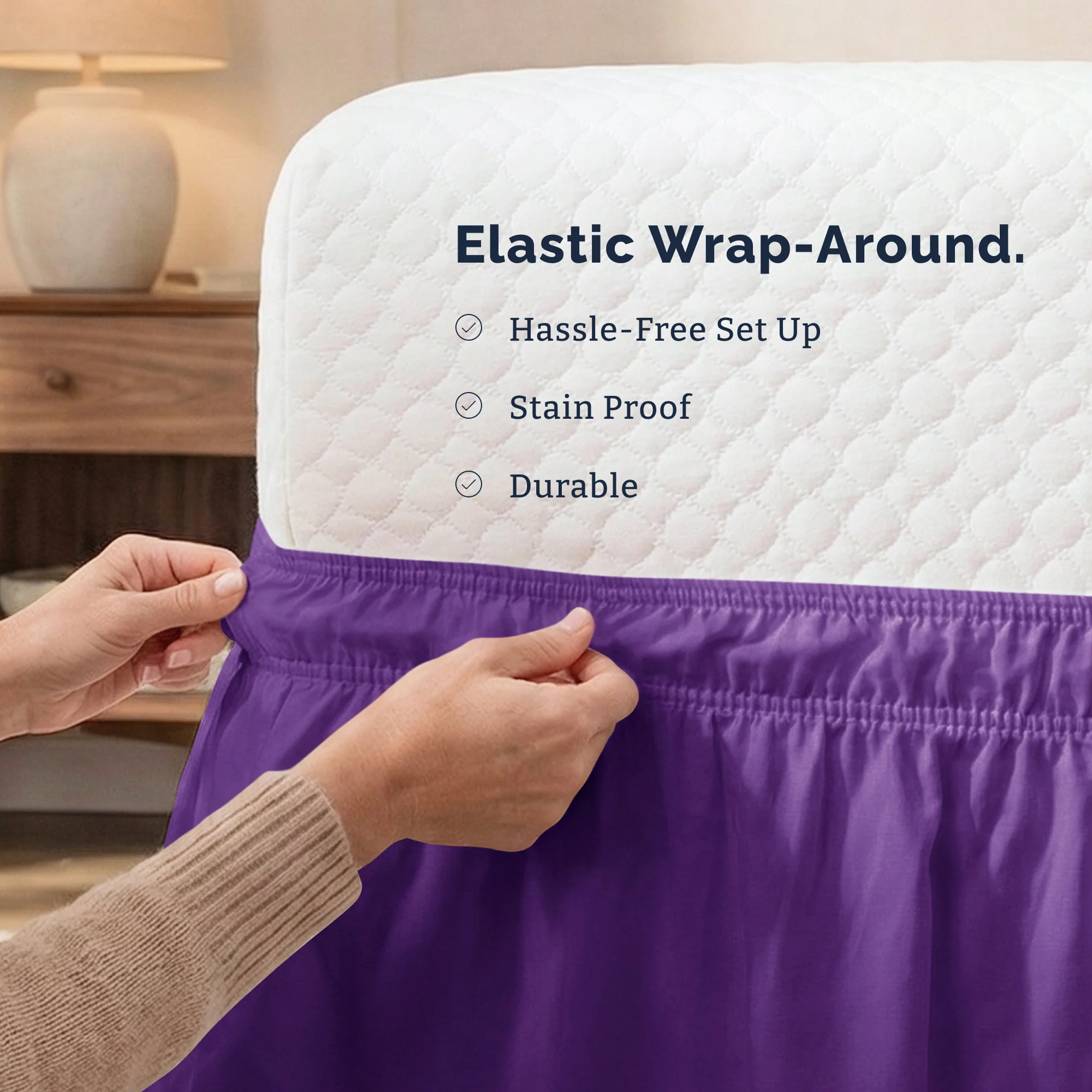 Ruffled Elastic Wrap Around Bedskirt - Image 71