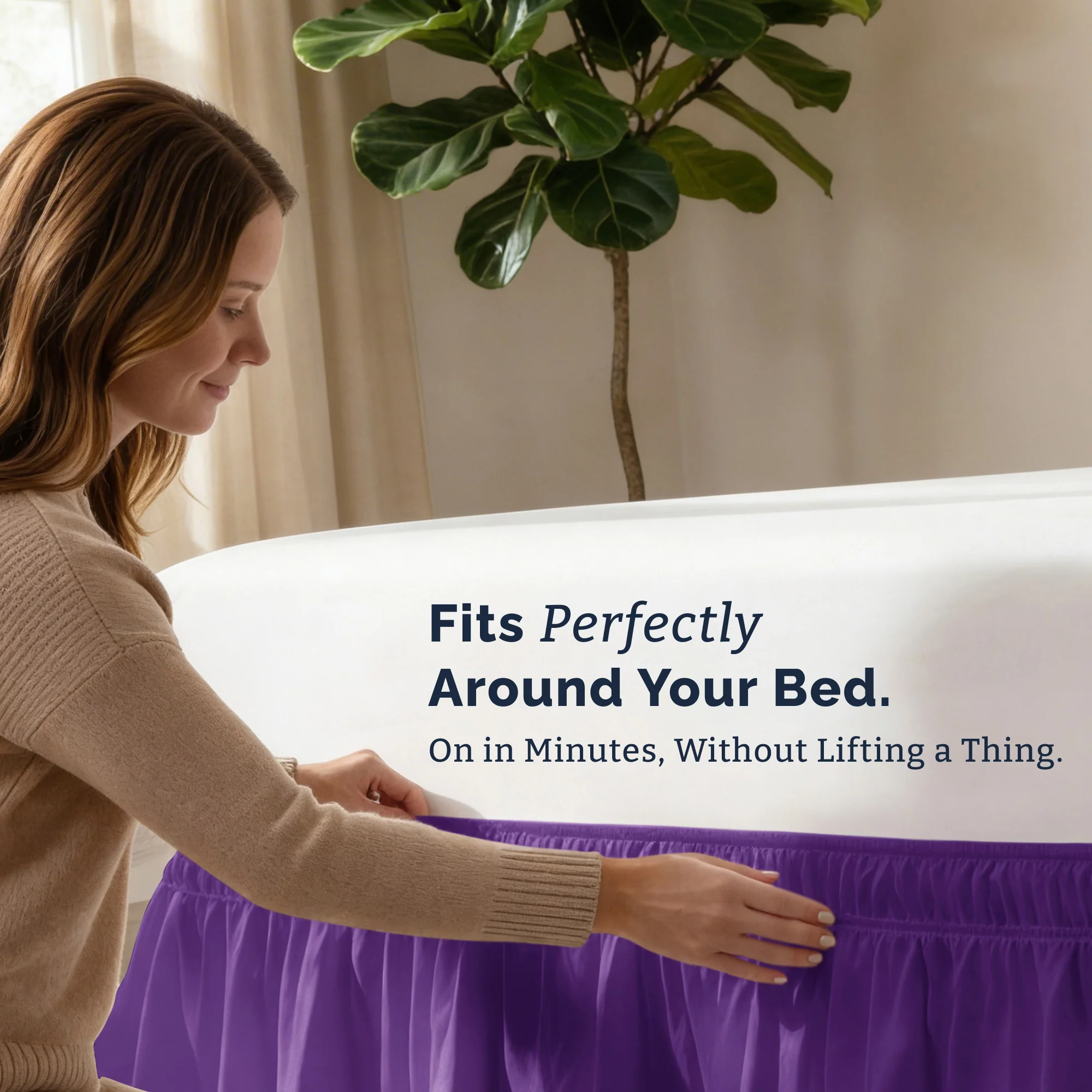 Ruffled Elastic Wrap Around Bedskirt - Image 70